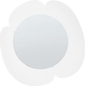 Beliani Espejo Decorativo De Pared De Mdf Forma Irregular Accesorios Para El Hogar Blanco Atik
