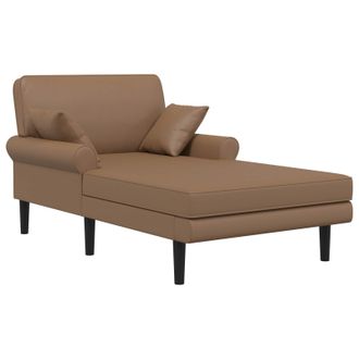 vidaXL Chaise Longue Cappuccino Similpelle Vidaxl