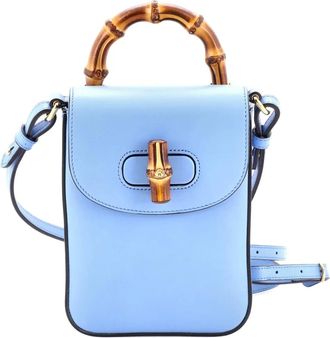 Gucci Bamboo Top Handle Backpack Leather Mini satchel - Blauw