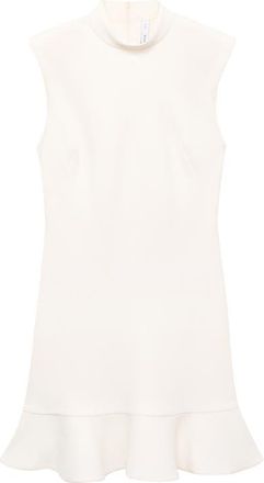 Mango Sleeveless Mock Neck Ruffle Hem Dress in Ecru at Nordstrom, Size 10