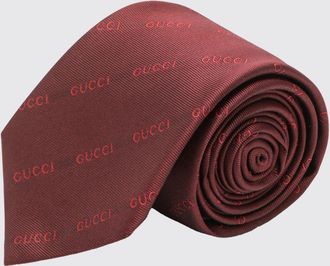 Gucci Cravatta in seta con motivo jacquard e logo all-over