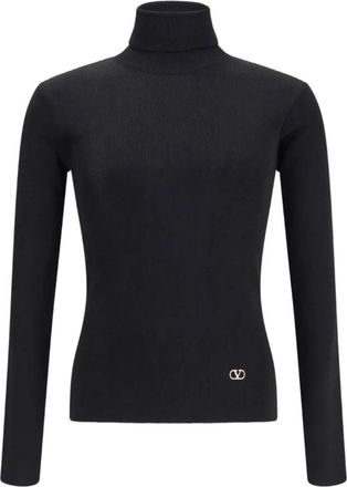 Valentino Garavani Wool Turtleneck - Dames - Coltruien - Zwart - 3XL - Wol - Truien & Vesten
