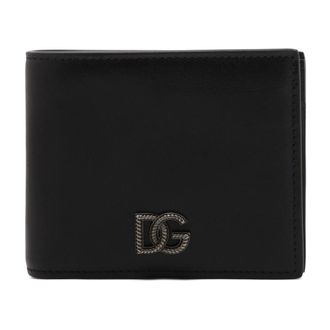Dolce & Gabbana Wallets & Cardholders, male, Black, Size: ONE SIZE Calfskin Bifold Wallet