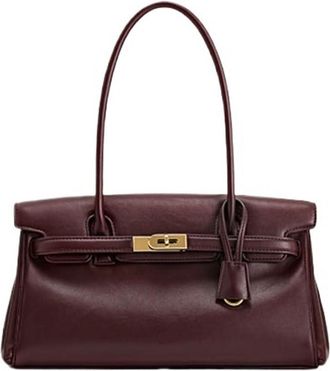 Generic Handbag For Women Tote Bag Shoulder, Compatible For Work Daily Commuting(Burgundy)