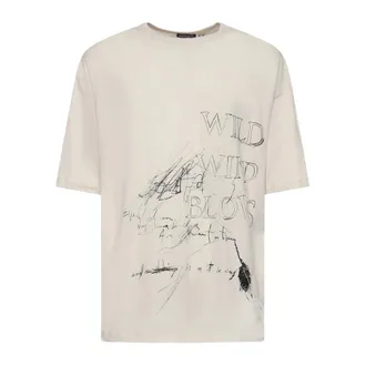 Ann Demeulemeester T-Shirts, male, White, Size: L Graphic T-Shirt