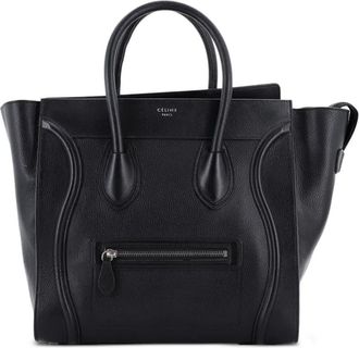 Celine Borsa tote Luggage mini in pelle martellata - Nero