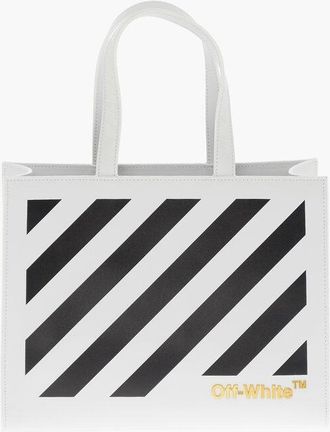 Off-white Leather Printed Tote Bag size Unica