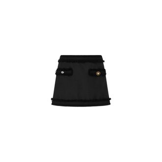 Moschino Stretch boucl&eacute; Miniskirt - female - Moschino - Short Skirts - Black - 2XL - Skirts