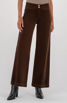Kut from the Kloth Meg Welt Pocket Wide Leg Corduroy Pants in Fudge at Nordstrom, Size 18