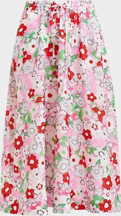 Essentiel Julianne Floral Jacquard Midi Skirt