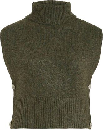 Vila Poncho met rolkraag, juweeldetails