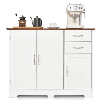Costway Costway Buffet Cabinet Kitchen Modern Storage Cabinet with Adjustable Shelf