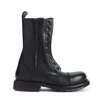 Balenciaga Black Truck Leather Boots-Donna