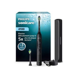 Philips Cepillo De Dientes El&eacute;ctrico - Philips - Serie 4100 Hx4044/52 - Recargable - Negro - 2 Cabezales Optimal White
