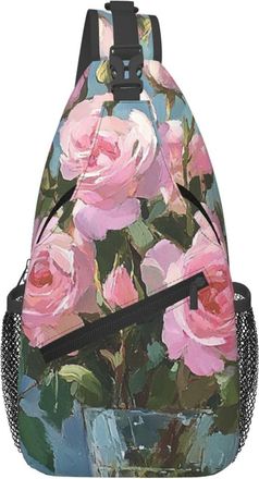 Generic Roses Shoulder Bag Trendy Chest Bag Adjustable Crossbody Bags For Casual Women Men