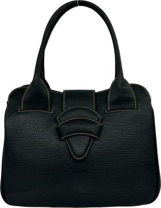 Loewe Navy Leather Handbag Tote Bag (Pre-Owned)