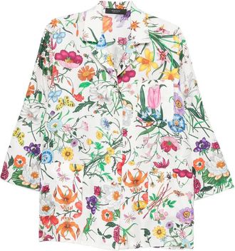 Gucci Flora-print Silk Shirt