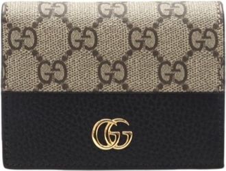 Gucci Beige Black Coated Canvas Wallet (Bi-Fold) (Pre-Owned)