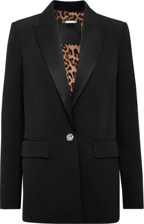 Philipp Plein Blazer Tiger - Dames - Blazers - Zwart - L - Leer - Jassen