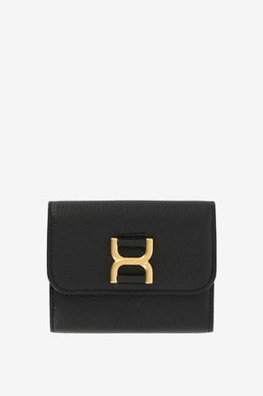 Chlo&eacute; Gefaltete Brieftasche aus genarbtem Leder Marcie