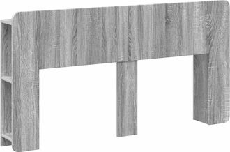 vidaXL Cabecero Con Armario Gris Sonoma Madera De Ingenier&iacute;a Vidaxl