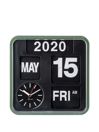 Karlsson Flip calendar wall clock - unisex - Metal - OS - Black
