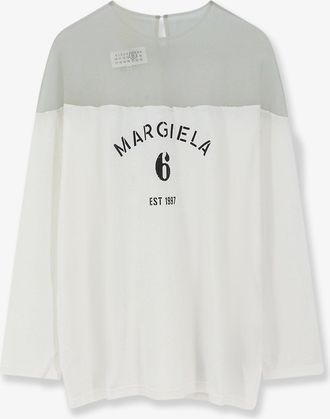 Maison Margiela T-shirt in cotone con inserto in voile - MM6 MAISON MARGIELA - gender_Woman
