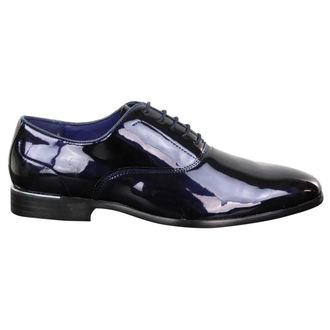 TruClothing Laced Patent Faux Leather Smart Shoes