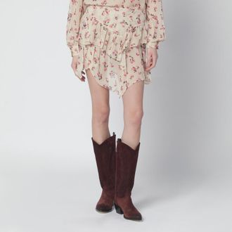 Isabel Marant Lolita beige mini skirt with floral print
