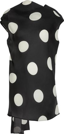 Khaite Tatia Polka-dot Draped Silk Mini Dress - Black And White - M (UK12 / M)