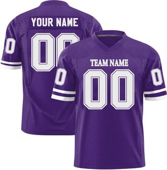 Generic Custom Football Jersey Short Sleeve Personalised Team Shirts for Men Women Kids, Customize Baseball Jerseys Printed with Name Number Personalized Unif