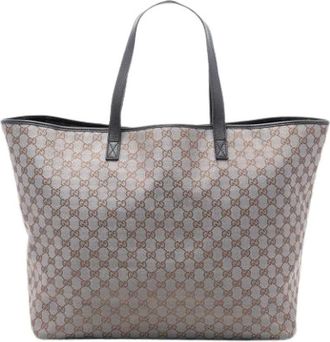 Gucci Pre-owned Tote Bags, female, Gray, Size: ONE SIZE Pre-owned Canvas Tote Bag