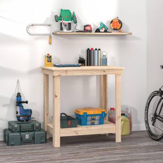 vidaXL Vidaxl - Banco da Lavoro 80x50x80 cm in Legno Massello di Pino