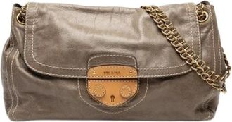 Prada Pre-owned Cross Body Bags, female, Brown, Size: ONE SIZE Pre-owned Vintage Shoulder Bag