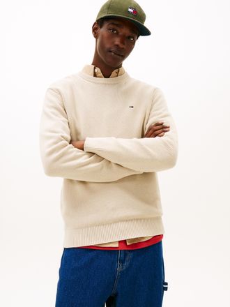 Tommy Jeans Rundhalspullover TOMMY JEANS, Herren, Gr. XXL, gulf sand, Sweatware, Obermaterial: 100% Baumwolle, slim fit normal, Rundhals, eingesetzt Rippstrickb&uuml;n