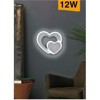 Trade Shop Trade Shop Traesio - Trade Shop - Applique Muro Led Interno Moderno Doppio Cuore 12 W Luce 3000k 4000k 6500k E83-b