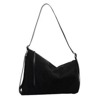 Generic Kexpery Womens Velvet Handbag Large Capacity Shoulder Zip Solid Color Shopping Travel Bag for Women