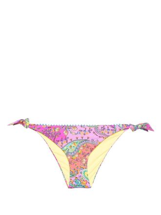 Twin-Set paisley-print thong bikini bottoms - women - Elastane/Elastane/Polyamide/Polyamide - III - Pink