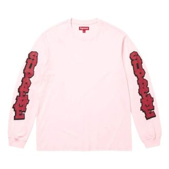 SUPREME SS26 Cracked Sleeve L/S T-Shirt Washed Pink SUP-SS26-042-PNK