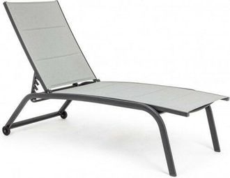 BIZZOTTO Bizzotto - Tumbona De Jard&iacute;n De Aluminio Con Ruedas Antracita Cleopas 61x192x H105 Cm
