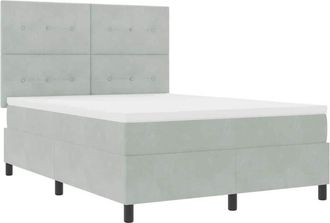 vidaXL Cama Tipo Box Spring Gris Claro 140 X 200 Cm Terciopelo Vidaxl