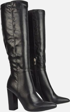 XY London Womens XY London Womens/Ladies Opal Pointed High Block Heel Knee-High Boots - Black - Size: 5