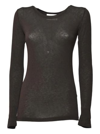 SOLOTRE long-sleeve T-shirt - women - Fabric - 4 - Brown