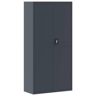 Berkfield Home File Cabinet Anthracite 90x40x180 cm Steel in Charcoal | Size: 90 x 40 x 180 cm