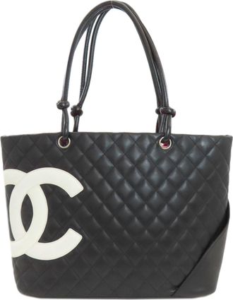 Chanel Black Leather Tote Bag (Pre-Owned)