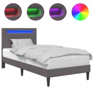 vidaXL Struttura Del Letto Con Testiera Grigio 80 X 200 Cm Similpelle Vidaxl
