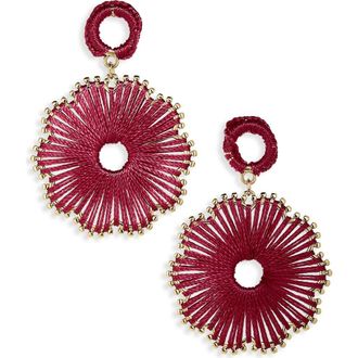 Natasha Corded Flower Drop Earrings in Fuchsia at Nordstrom Rack