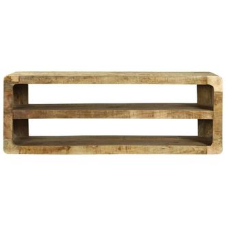 Berkfield Home TV Cabinet 100x32x36 cm Solid Wood Mango in Brown | Size: 100 x 32 x 36 cm