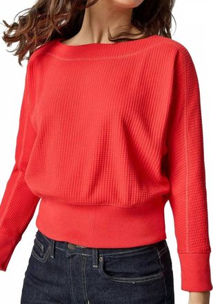 Lilla P Rib Trim Seamed Top In Fiesta