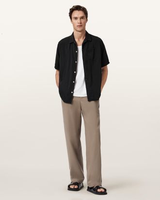 AllSaints Cotton Mori Mid Rise Cotton Trousers, Size: 28